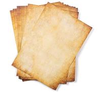 25 hojas DIN A4 Papel vintage pergamino, 110g/m², 210x297 mm, aspecto Antiguo envejecido, Doble cara, para Escribir y imprimir, Manualidades, carta, recortes, scrapbook