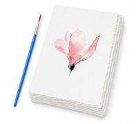 25 Hojas Papel Hecho a Mano, Grueso 300GSM Papel Texturizado para Acuarela, Tarjetas de Felicitación Bricolaje, Pinturas, Cartas, Invitaciones Dibujo, Esbozo Escritura, 10,2 x 15,2cm