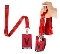 25 insignias de identificación de voluntario con 25 cordones de voluntario, cordones de insignia de voluntario con insignias, cordones de voluntariado para eventos con liberación de clip para
