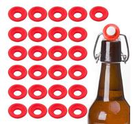 25 juntas de silicona roja Grolsch para sellar, anillos de goma seguros, reemplazo de arandela disponible para botella abatible abatible para botellas de cerveza caseras