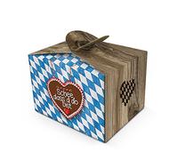 25 Kleine bávaro Azul de color blanco caja de regalo cajas cajas de regalo 8 x 6,5 x 5,5 cm de cuadros Schön, dass du da bist para regalos, obsequios, Give aways... clientes y invitados