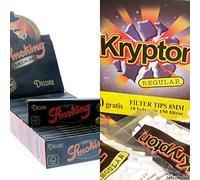 25 librillos papel de fumar Smoking Deluxe 2.0 Medium + 2700 filtros Krypton 8mm (regular)