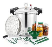 25 liter pressure cooker & Pressure Canner Cooker | induction compatible | Pressure gauge and pressure regulator | Aluminum and stainless steel | 13 Psi (+/- 5%) pressure release