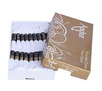 25 madejas de costura negra de algodón bordado, hilo de punto de cruz, kit de manualidades para pulsera de la amistad, anillo de pelo, botella de cristal (blanco)