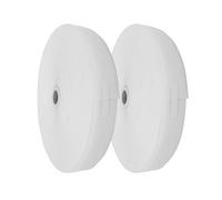 25 Metros Cinta de Cierre para Coser - Gancho y Felpa - Rollo de Cinta para Unir Cortinas, Alfombras, Telas, Fuerte Agarre, Hook and Loop, Blanco o Negro, (Blanco, Gancho + Felpa 50mm)