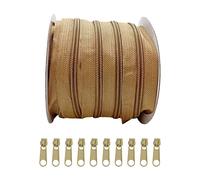 25 Metros de Cremallera de Nylon + 10 Cursores Libres Tiradores de Metal para Coser, Costura, Cremallera para Coser en Ropa, Telas, Cremallera por Metros 3#, (3465, 3#)