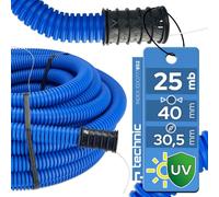 25 Metros - Tubo Corrugado Flexible de Protección Diámetro 40 (25 m) Azul