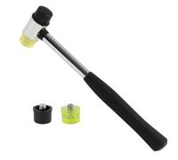 25 mm Martillo de Nylon y Goma, Martillo Pequeño, Mazo de Goma de Doble Cara, Mazo de Goma con Empuñadura Antideslizante y 2 Cabezales de Repuesto, para Joyería, Bricolaje y Artesanía en Cuero