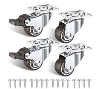 25 mm Ruedas para Muebles Pesados - Capacidad total 40 kg - Ruedas giratorias que No Dejan Marcas - por juego de 4 (2 con freno y 2 sin freno)