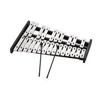 25 Nota Placas de Aluminio de Xilófono de Glockenspiel con Madera Base Grabada Nombres de Notas para Niños Adultos para Principiantes Amante de la Música Bolso de Cremallera para