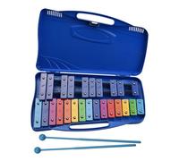 25 notas Glockenspiel xilófono percusión ritmo instrumento educativo Musical juguete con estuche 2 mazos para niños (Azul)