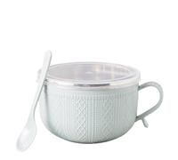 25-Oz Soup Bowls with Lids, Soup Bowls with Handles for Salad, Noodles Desserts, Stainless Steel Inner Wall, Keep Food Warm and Fresh for School Office(Not Microwave-Safe) (1PC Blue)