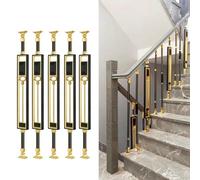 25 Pack Black Gold Metal Stair Baluster Posts - Elegant Safety Solution for Level Slope Staircases in Hotels Villas Offices - Fall Prevention & Decorative Upgrade