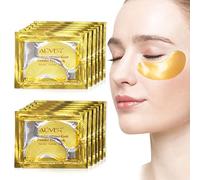 (25 Pairs) Crystal 24K Gold Powder Gel Collagen Eye Mask,Premium Anti Aging, Anti Wrinkle, Moisturiser for Under Eye Wrinkles, Remove Eye Bags, Under-eye, Dark Circles, Hydrating, Puffy Eyes