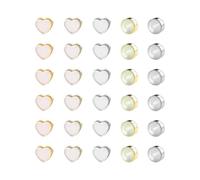 25 Pairs Earring Backs, Silicone Earring Backs Replacements, Round Heart Clear 5 Mm Rubber Earring Clutch Backings for Studs Earring Hoops(5 Styles)