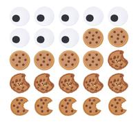 25 parche Termoadhesivo de Galleta Falsa de Letsinstyle, Parches Bordados de Ojos Blancos, Aplique de Galleta con Chispas de Chocolate para Coser En Ropa, Sombreros Y Pantalones