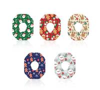 25 Parches Adhesivos para Dexcom G7, 5 Estilos Impermeables y Transpirables Sin Látex para Cubrir el Sensor Parches Adhesivos Navideños Compatibles con Dexcom G7