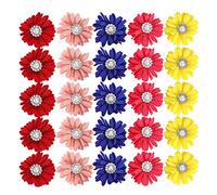 25 Pcs Cute Pet Hair Bows Flowers, Dog Cat Grooming Bows with Soft Rubber Bands, Colorful Decorative Headwear for Small Pets, Party Wedding Accessories for Dogs and Cats