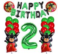 25 Pcs Globos 2 Años, Globo Cumpleaños, Globos De Los Dibujos El Conejito, Decoracion Cumpleaños 2 Años, Globos Helio, Happy Birthday Deco Globos, Globos Cumpleaños Niño Kit