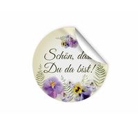 25 pegatinas con texto en alemán «Schön, dass du da bist» para regalos de invitados, para bodas, bautizos, cumpleaños, aniversarios (4,5 cm redondos)
