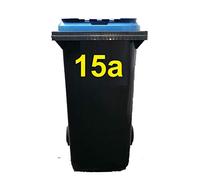 25 pegatinas de números y letras amarillas, 10 cm, autoadhesivas, resistentes a la intemperie y a los rayos UV, 0-9 + A-E, ideal para números de casa, contenedores de basura, letreros y exteriores