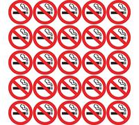 25 pegatinas de prohibición de fumar, 6 cm de diámetro, redondas, con protección UV, señales de advertencia para exteriores e interiores, señales de prohibición de fumar, no permitido cigarrillos, no