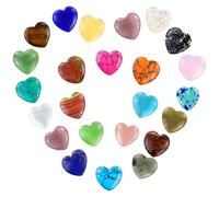 25 piedras de cristal de colores naturales, piedras de felicidad, piedras preciosas pulidas en el corazón, equilibrio energético de piedra preciosa, para meditación, equilibrio
