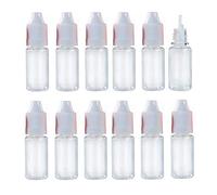 25 Piezas 10ml Botellas cuentagotas comprimibles de plástico transparente vacías Gotero líquido para ojos con tapón de rosca blanco y tapón extraíble