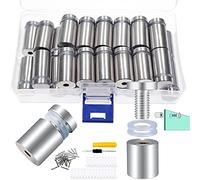 25 Piezas 16 x 30 mm Acero Inoxidable Vidrio Standoff Holder Tornillo, Publicidad Clavos Tornillos de Hardware, con Tornillos ect Accesorios de Montaje, para Marcos de Cuadros, Carteles Publicitarios