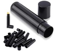 25 Piezas 5g Tubo de Lápiz Labial Recargable, Tubos Vacíos de Lápiz Labial, Tubos de Bálsamo de Labios Vacíos de Plástico, Cosmética DIY Bálsamo Labial Casero Rellenable con Tapas (Negro)