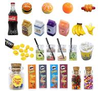25 piezas accesorios en miniatura para comer y beber, accesorios para casa de muñecas, regalos 1/12 mini juguetes duendes accesorios miniatura decoración dulces mini versos cocina miniatura juego de