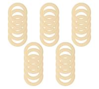 25 Piezas Anillos de Madera Natural sin Pintar | Superficie Pintable, Estilo Bohemio, para Pendientes y Joyería Femenina, Bricolaje en Tienda y Cortinas