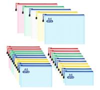 25 Piezas Bolsas de Documentos A4+A5+A6, Bolsas para Puzzles, Bolsa de Archivo de Cremallera Impermeable, Carpetas para Archivo de Plástico con Malla, Para Documentos, Cosméticos y Accesorios de Viaje