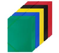 25 Piezas Carpeta Plastico A4 con Banda Elástica, Carpetas de Presentacion A4, Carpeta de Plástico Elástica para DIN A4 para Documentos, Archivador, Reuniones Presentaciones, Contratos Informes