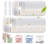 25 Piezas Cartuchos de Filtro para Bebederos de Gatos, compatible con Catit Pixi Cartuchos de Filtro de Repuesto para Bebederos de Mascotas, Cartuchos de Filtro de Carbón Activado con 4 Mangueras