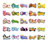 25 piezas de abalorios para zapatos de perro salchicha para Crocs, colgantes de Croc con motivos de animales, adornos para zapatos de plástico blando, charm brillante para niñas y mujeres, zuecos