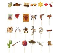 25 Piezas De Accesorios Fotográficos De Vaquero, Estilo Vaquero Occidental, Accesorios Temáticos Para Fiestas De Cumpleaños, Accesorios Fotográficos De Mano, Accesorios De Carnaval