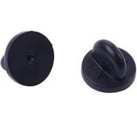 25 piezas de alfileres de metal negro, tapas de goma, alfileres de solapa para broche, corbata, sombrero, alfiler, mariposa, embrague, repuesto para insignias uniformes, cierre de soporte de pin