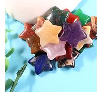 25 piezas de piedra de cristal natural con forma de estrellas de amor, coloridos hallazgos minerales para hacer, colores mixtos
