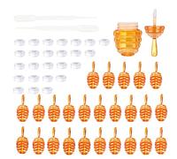 25 piezas de tubos de brillo de labios con forma de panal de miel de 6 ml, contenedor de plástico vacío para brillo de labios, mini botella recipiente transparente recargable para bálsamo labial con 2