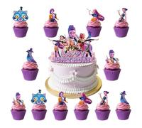 25 Piezas Decoración Cumpleaños K-pop,set de Cake Topper Feliz Cumpleaños tema Demon Hunters y toppers para cupcakes,adornos estilo cartoon para tarta de cumpleaños,decoración para cumpleaños de niña