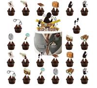 25 Piezas Detective Pastel Decoraciones, Detective Happy Birthday Cake Topper, Cupcake Toppers para Detective Cumpleaños Decoraciones, Adornos para Tartas para Fiestas de Cumpleañosa Niños