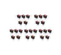 25 Piezas Encendido-Apagado KCD11 2Pines 2P Negro Rojo Interruptor Basculante de Coche 3A 250V 6A 125V CA Botón KCD1-11 10X15 10X15 KCD117