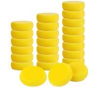 25 Piezas Esponjas Sintéticas para Manualidades, Absorbentes Suaves, Esponjas Sintéticas Amarillas de 7 cm, para Acuarela, Arcilla, Pintura Facial, Limpieza, Manualidades, Arcilla de Acuarela