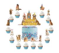 25 piezas Golden Retriever Pastel Decoraciones Golden Retriever Cake Topper Cupcake Toppers para Golden Retriever Dog Cumpleaños Decoraciones Golden Retriever Party Decoraciones