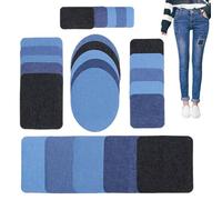 25 piezas Jeans Denim Patches Kit, Iron On Patches For Jeans - Iron-on Repair Decoration Kit For Clothing Pants Jacket Bag Backpack Hat Pocket Knee Inner Thigh Home Parents Students