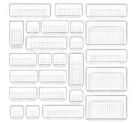 25 Piezas Organizadores Cajones Plástico Transparentes 4 Tamaños, Separadores Cajones Escritorio Apilables, Cajas Almacenamiento para Guardar Maquillaje, Organizador Cajones para Baño, Tocador, Cocina