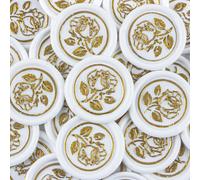 25 Piezas Pegatinas de Sello de Cera Doradas y Blancas Sellos de Sobres Hechos a Mano Pegatinas de Cera Autoadhesivas para Invitaciones de Banque