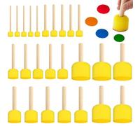 25 Piezas Pinceles de Espuma Amarillos para Pintar,