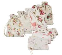 25 Piezas Saquitos de Tela con Cordón 10x14cm Bolsitas de Tela Pequeñas, Bolsitas de Tela Reutilizable, Natural Bolsa de Lino, Bolsas de Algodón, Bolsitas de Tela de Saco para Caramelos Bodas Regalos